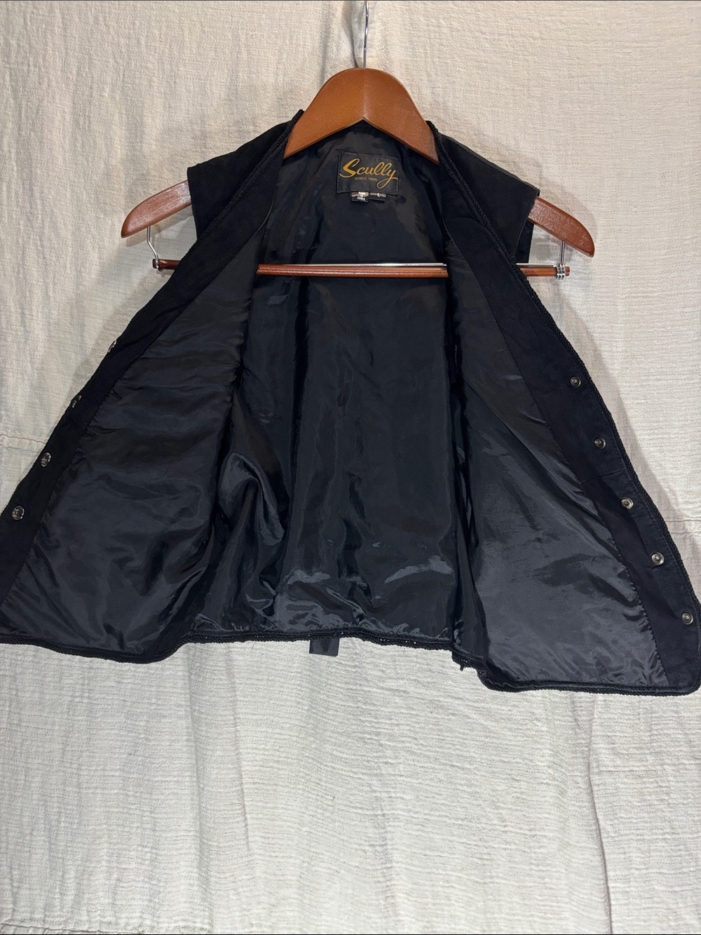 Scully Black Suede Button Front Vest Genuine Leather - Picture 5 of 8